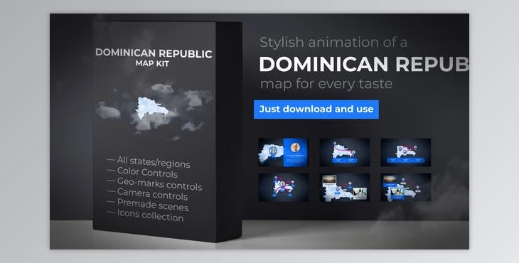 Download Dominicana Map - Dominican Republic Map Kit (Videohive 39340385) - AE Project
