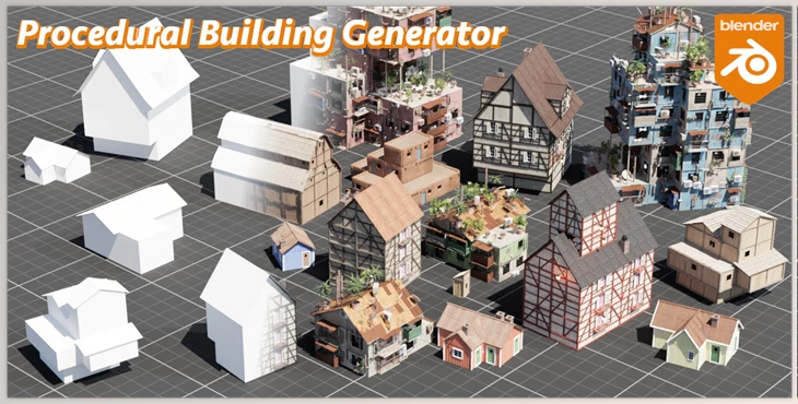 Download Blender Market – Procedural Building Generator v1.3