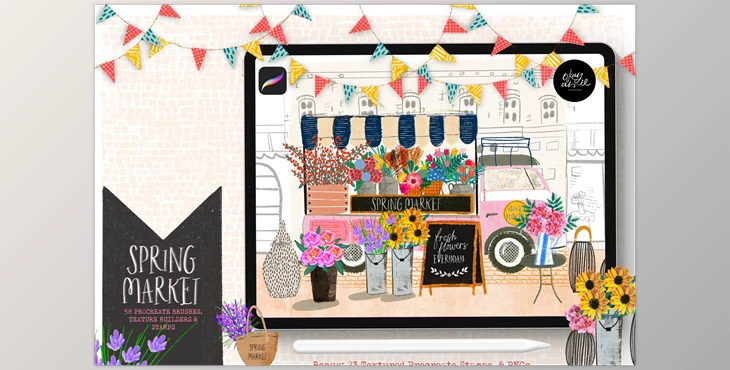 Download Spring Market Procreate Brushes CreativeMarket - 6005962