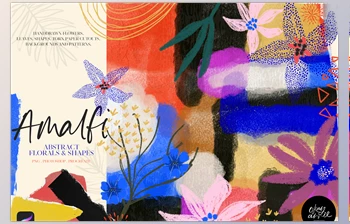 Download Amalfi: Abstract <span class='badge badge-warning'>Floral</span> & Shapes CreativeMarket - 6114865