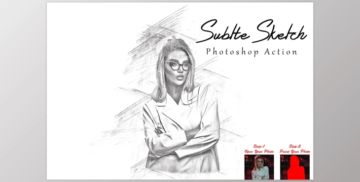 Download Subtle Sketch Photoshop Action CreativeMarket - 7819645
