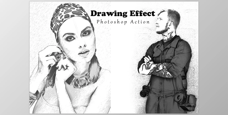 Download Drawing Effect Photoshop Action CreativeMarket - 7826167
