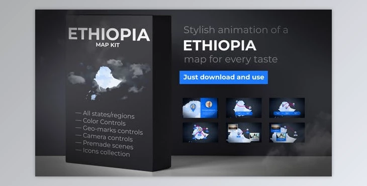 Download Ethiopia Map – Federal Democratic Republic of Ethiopia Map Kit (Videohive 39340818) - AE Project