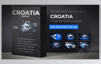 Download Croatia Map – Republic of Croatia Map <span class='badge badge-warning'>Kit</span> (Videohive 39340843) - AE Project