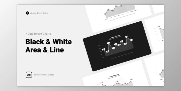 Download Black & White Line and Area Charts (Videohive 39555601) - AE Project