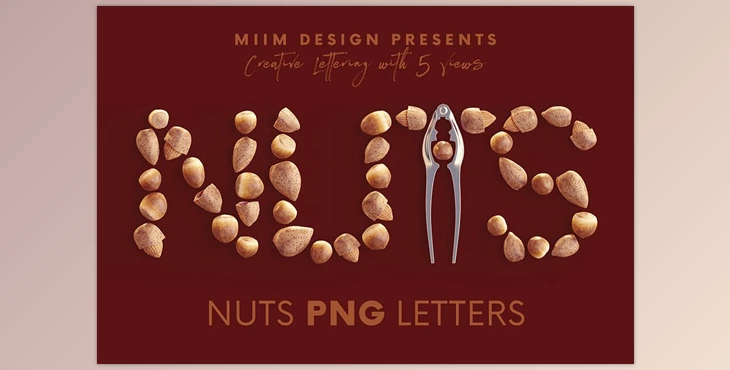 Download Nuts – 3D Lettering CreativeMarket - 7546582