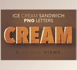 Download Ice Cream Sandwich – 3D Lettering CreativeMarket - 7546576
