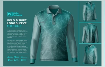 Download Polo T-<span class='badge badge-warning'>Shirt</span> Long Sleeve CreativeMarket - 7510451