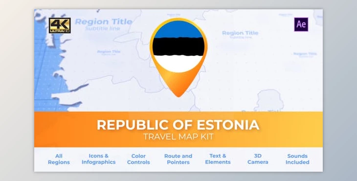 Download Estonia Map - Republic of Estonia Travel Map (Videohive 39338336) - AE Project
