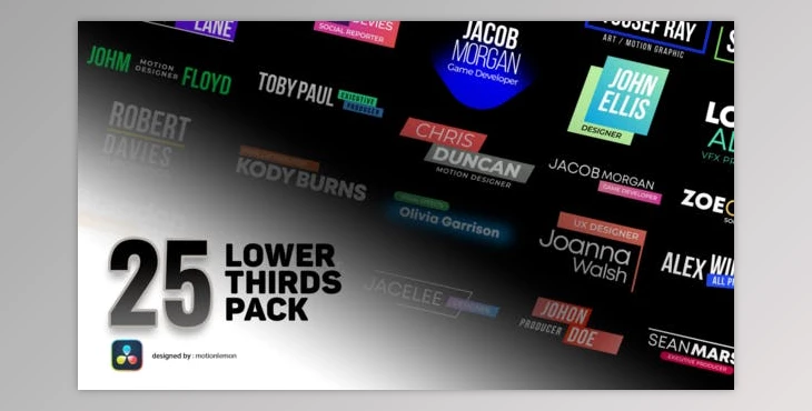 Download 25 Lower Thirds & Titles Pack (Videohive 39252028)