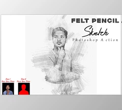Download Felt Pencil Sketch Photoshop Action CreativeMarket - 10180326