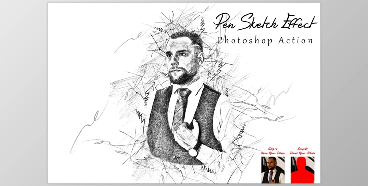 Download Pen Sketch Effect Photoshop Action CreativeMarket - 10183999