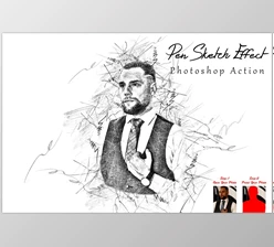 Download Pen Sketch Effect Photoshop Action CreativeMarket - 10183999