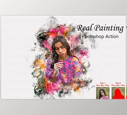 Download Real Painting Photoshop Action CreativeMarket - 10200932