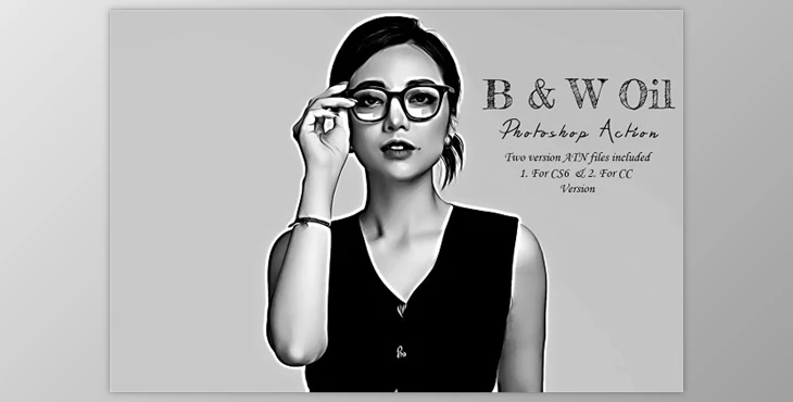 Download B & W Oil Photoshop Action CreativeMarket - 10216954