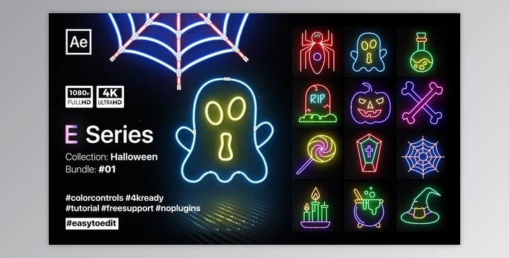 Download Halloween Neon Elements (Videohive 39820089) - AE Project