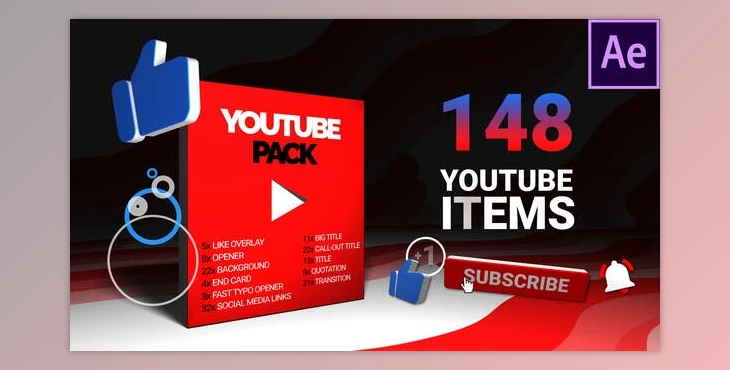 Download Youtube Pack (Videohive 24768030) - AE Project