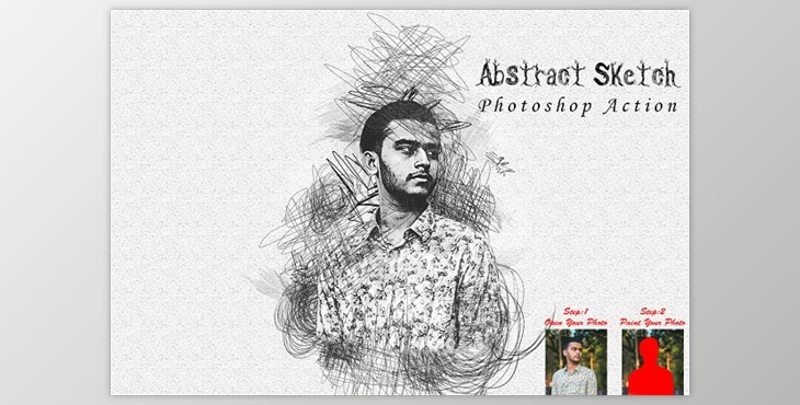 Download Abstract Sketch Photoshop Action CreativeMarket - 10230199