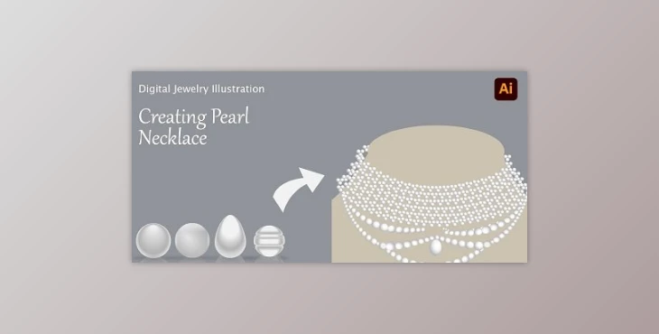 Download Learn Pearl Illustration : Digital Jewelry Illustration for Beginners : Create Pearl Necklace