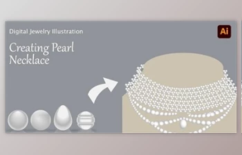 Download Learn Pearl Illustration : Digital Jewelry Illustration for Beginners : <span class='badge badge-warning'>Create</span> Pearl Necklace