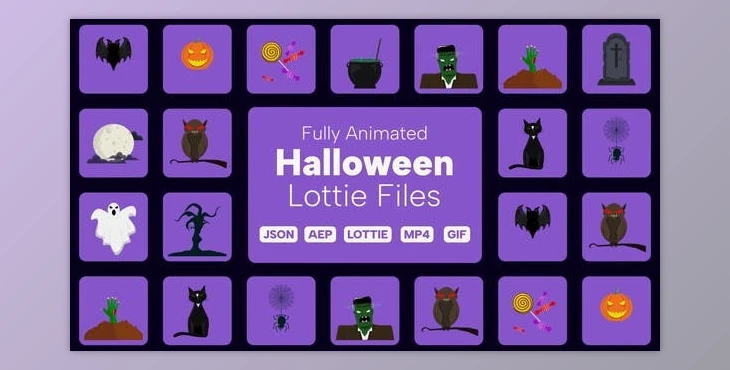 Download Halloween Lottie Elements (Videohive 39890070) - AE Project