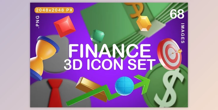 Download Finance 3D Icon Set CreativeMarket - 7507647