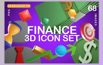 Download Finance 3D Icon Set <span class='badge badge-warning'>CreativeMarket</span> - 7507647