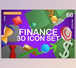 Download Finance 3D Icon Set CreativeMarket - 7507647