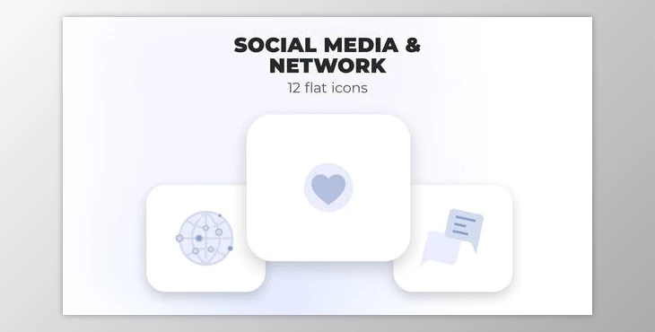 Download Social Media & Network – Flat Icons (Videohive 39987964) - AE Project