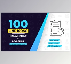 Download 100 Management Line Icons (Videohive 40108198) - AE Project