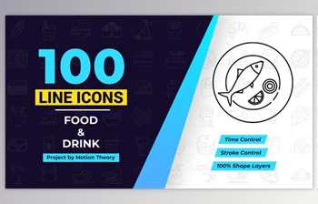 Download 100 Food & Drink Line <span class='badge badge-warning'>Icons</span> (<span class='badge badge-warning'>Videohive</span> 40108193) - AE <span class='badge badge-warning'>Project</span>