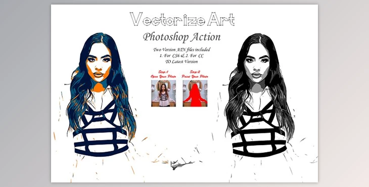 Download Vectorize Art Photoshop Action CreativeMarket - 10263710