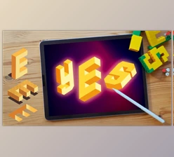 Download 3D Letters in Procreate – From Isometric Effects to Hole Text Illusion