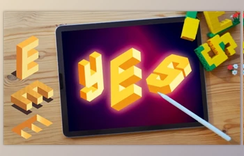 Download 3D Letters in <span class='badge badge-warning'>Procreate</span> – From Isometric Effects to Hole Text Illusion