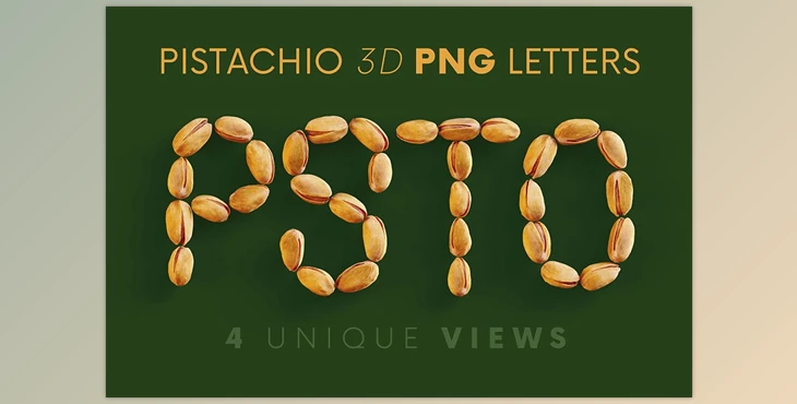 Download The Pistachio – 3D Lettering CreativeMarket - 7824348