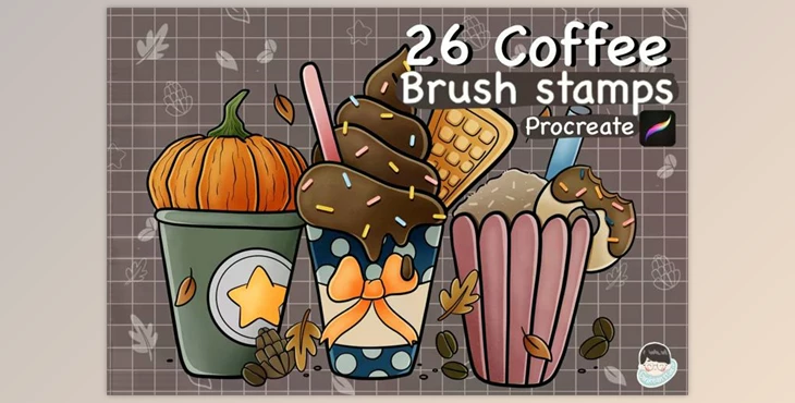Download 26 Coffee Procreate Stamps