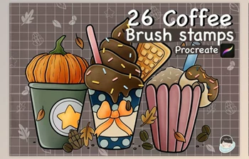 Download 26 Coffee <span class='badge badge-warning'>Procreate</span> Stamps