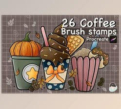 Download 26 Coffee Procreate Stamps