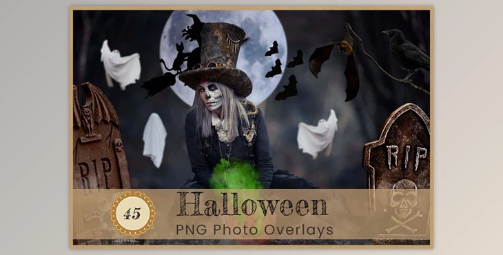 Download Halloween Photoshop Overlays Creepy CreativeMarket - 10195047