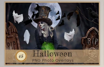 Download Halloween <span class='badge badge-warning'>Photoshop</span> <span class='badge badge-warning'>Overlays</span> Creepy CreativeMarket - 10195047