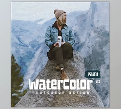 Download Watercolor Paint V.2 – Photoshop Action 34244753