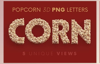 Download Popcorn – 3D <span class='badge badge-warning'>Lettering</span> CreativeMarket - 7824345
