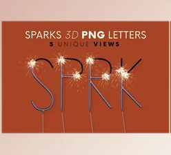 Download Sparks – 3D Lettering CreativeMarket - 7824347