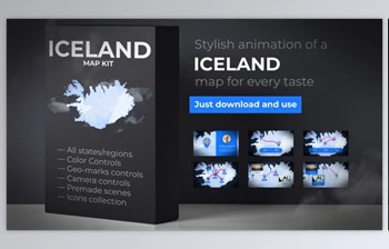 Download Iceland Map – Republic of Iceland Map <span class='badge badge-warning'>Kit</span> (Videohive 39886521) - AE Project