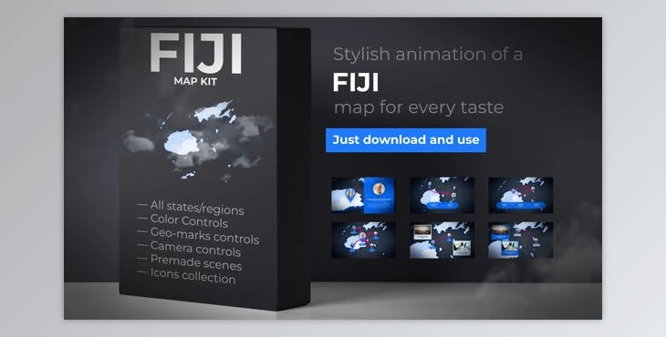 Download Fiji Map – Republic of Fiji Map Kit (Videohive 39888808) - AE Project