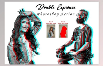 Download Double Exposure Photoshop <span class='badge badge-warning'>Action</span> CreativeMarket - 10282976