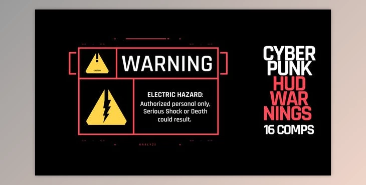 Download HUD Cyberpunk Warnings (Videohive 40252198) - AE Project