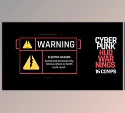 Download Videohive HUD Cyberpunk Warnings 40252198