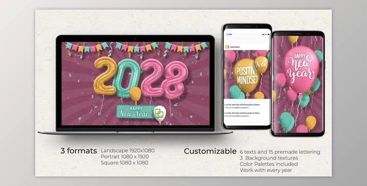 Download New Year and Balloons Opener (Videohive 40309926) - AE Project