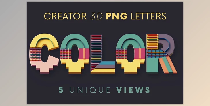 Download Colorful Art – 3D Lettering CreativeMarket - 10277665